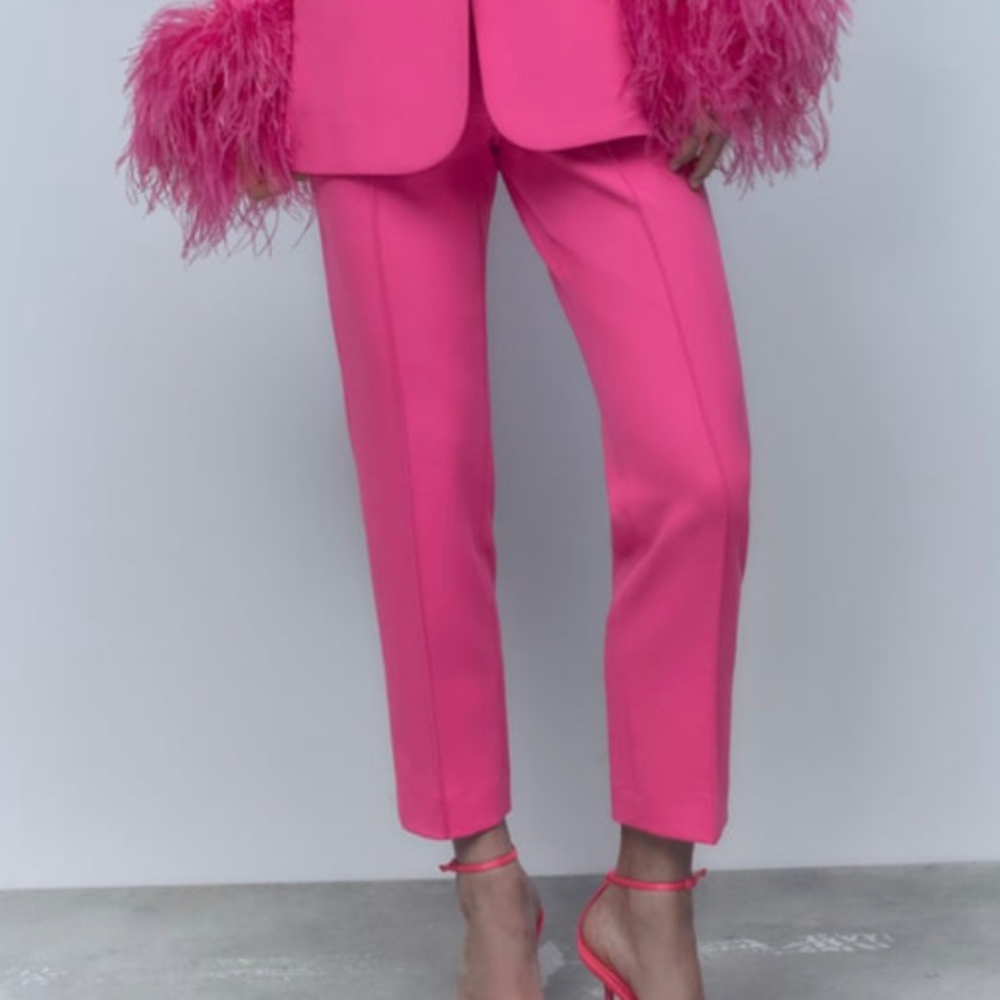 Zara NWT pink cropped pant